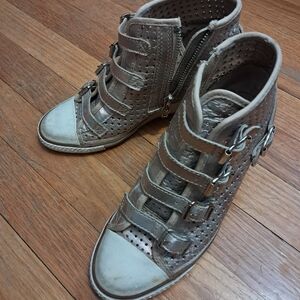 Ash Women's Metallic Silver Ankle Boots